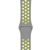 Apple Watch ile Uyumlu 38-40mm Silikon Kayış Gri/Sarı - 1