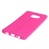 Galaxy S6 Edge Plus ile Uyumlu Slim Silikon Deri Desenli Kılıf Pembe - 1