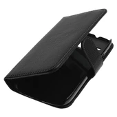 Galaxy Core i8260 ile Uyumlu Yan Kapaklı Deri Kılıf Siyah thumbnail 1