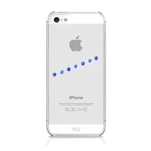 White Diamonds iPhone SE/5S/5 ile Uyumlu Swarovski Sash İce Desenli Kılıf Blue (Out) - 1