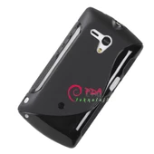 Xperia Neo L ile Uyumlu S Desenli Şeffaf Silikon Kılıf Siyah Renk - 1