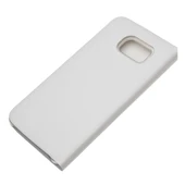Galaxy S6 Edge ile Uyumlu Flip Wallet (Suni Deri) Beyaz - 3