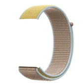 Apple Watch ile Uyumlu 42-44mm Kumaş Kayış Kahverengi/Sarı - 1