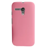Moto G ile Uyumlu Sert Kauçuk Kılıf Pembe - 1