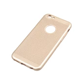 iPhone 6Plus/6SPlus ile Uyumlu Rubber Delikli Silikon Kılıf Gold thumbnail 1