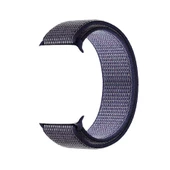 Apple Watch ile Uyumlu 42-44mm Kumaş Kayış Lacivert/Lila - 1