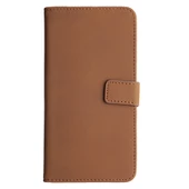 Galaxy S5 G900 ile Uyumlu Classic Walled Kapaklı Kılıf Açık Kahverengi - 1