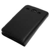 Galaxy Core i8260 ile Uyumlu Yan Kapaklı Deri Kılıf Siyah thumbnail 4