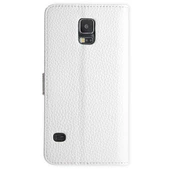 Galaxy S5 G900 ile Uyumlu Textured Walled Kapaklı Kılıf Beyaz Renk - 2