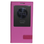 Ascend Mate 7 ile Uyumlu Kılıf Kapaklı Safir Serisi Pembe - 1