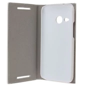 One M8 Mini ile Uyumlu Magnum Serisi Yan Model Kapaklı Kılıf Beyaz thumbnail 2