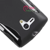 Xperia Neo L ile Uyumlu S Desenli Şeffaf Silikon Kılıf Siyah Renk - 3
