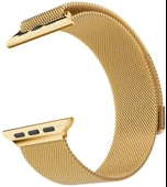 Apple Watch ile Uyumlu 42-44mm Metal Kordon Gold - 1