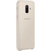 Galaxy A6 2018 ile Uyumlu Dual Layer Sert Kılıf Altın - 3