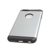 iPhone 6S Plus/6 Plus ile Uyumlu Double Hard Koruma Kılıfı Light Silver - 2