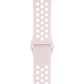 Apple Watch ile Uyumlu 42-44mm Silikon Kayış Pudra/Beyaz - 1