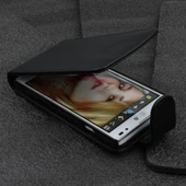 Optimus L9 ile Uyumlu Kapaklı Deri Kılıf Siyah - 2