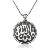 MuI MuI Gümüş Maşallah Yazılı Kolye - 1