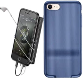 Baseus iPhone 7 / 8 ile Uyumlu Şarj ve Kulaklık Girişli Audio Case Kılıf Mavi - 1
