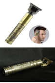 Gold Uçlu Vintage  Şarjlı Traş Makinesi Saç Sakal Ense Çizim Vucüt Kılı Tıraş Makinası - 5