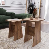 ED PET DİZAYN 2 Lİ SEHPA YAN SEHPA ZİGON SEHPA SUNUM SEHPASI SERVİS SEHPASI H SEHPA - 2