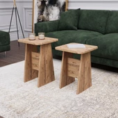 ED PET DİZAYN 2 Lİ SEHPA YAN SEHPA ZİGON SEHPA SUNUM SEHPASI SERVİS SEHPASI H SEHPA - 1