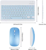 Doogee T20 Ultra 12" Uyumlu Kablosuz Bluetooth Şarj Edilebilir Klavye Mouse Seti - Mavi thumbnail 7