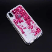 iPhone X / İPhone XS Kılıf Zore Sıralı Taşlı Sıvılı Silikon Kılıf thumbnail 2