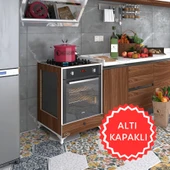 Kenzlife ankastre modülü kabini altın3 cvz fırın ocak dolabı kapaklı ayaklı thumbnail 1