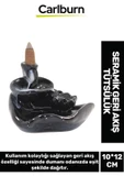 Özel Üretim Dekoratif İthal Parlak Şelale Seramik Geri Akış Tütsülük & Oda Kokusu Biblo 10*12 Cm - 1