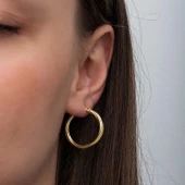 MuI MuI Gümüş Gold 3 mm Burgu Şarnel Küpe - 2