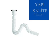 Koruklu Lavobo Mutfak Ve Banyo Için Sıfon Koku Önleyıcı Lavabo Gıder Borusu Saglam Ve Kalıtelı thumbnail 3