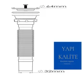 Koruklu Lavobo Mutfak Ve Banyo Için Sıfon Koku Önleyıcı Lavabo Gıder Borusu Saglam Ve Kalıtelı thumbnail 2