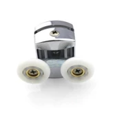 Kırılmaz Duşakabin Tekeri Krom Çift Teker Duşakabin Rulmanı Eksiksiz Tam Set thumbnail 3