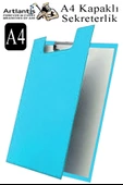 Sekreterlik Kapaklı A4 1 Adet Renkli A4 Kapaklı Sekreterlik Klipsli Metal Mekanizmalı 80 Yaprak Kapasiteli Ofis Büro - 2