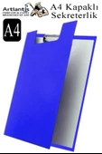 Sekreterlik Kapaklı A4 1 Adet Renkli A4 Kapaklı Sekreterlik Klipsli Metal Mekanizmalı 80 Yaprak Kapasiteli Ofis Büro - 5