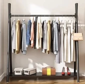 Metal Siyah Konfeksiyon Askısı Ayaklı Askılık Elbise Askılığı 150*165 cm 6017-NRM - 2