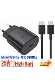 Samsung M34 5G - M35 Uyumlu Şarj Aleti 25W HIZLI  ve 5A Şarj Kablosu - 1