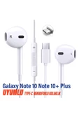 Samsung Note 10 Note 10+ Plus Uyumlu Type-C Mikrofonlu Kulaklık Beyaz thumbnail 1