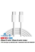 iPhone 16-16 Plus  16 Pro-16 Pro Max Type-C Şarj Kablosu Thunderbolt 4 (USB-C) HIZLI 60W thumbnail 1