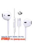 Type-C Mikrofonlu Kulaklık Samsung S24 - S24 FE - S24 Ultra - S24+ Plus Uyumlu Beyaz - 1