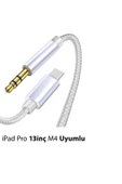 iPad Pro 13 inç (M4) uyumlu AUX Kablo Ses Dönüştürücüsü Hasır Type-C Çeviricisi - 1