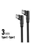 3 Metre TYPE-C Şarj Kablosu HIZLI Şarj Samsung Uyumlu Type c to Type C Uzun thumbnail 7