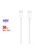 Kısa 30cm TYPE C Şarj Kablosu 60W HIZLI Type-C Girişli Samsung Telefon Uyumlu Type C to Type C - 5