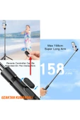 Monopod Tripod Selfie Çubuğu Bluetooh Uzaktan Kumandalı 158cm - 4