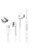 Type-C Mikrofonlu Kulaklık Samsung S23 - S23 fe - S23 Ultra - S23+ Plus Uyumlu Beyaz thumbnail 3