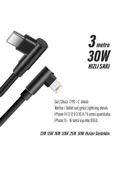 3 Metre iPhone TYPE-C Şarj Kablosu HIZLI Yeni Nesil Şarj Kablosu Type c to Lightning thumbnail 4
