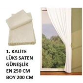 KREM RENK SATEN GÜNEŞLİK 1. KALİTE 240 cm en - 200 cm boy thumbnail 1