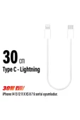 Kısa 30cm iPhone Şarj Kablosu TYPE C Lightning HIZLI iPhone 14 13 12 11 Uyumlu thumbnail 1