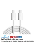 iPad Pro 12.9inç 3. 4. 5. 6. Nesil Tablet Şarj Kablosu Type-C Thunderbolt 4 60W - 1